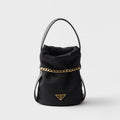 Prada Women's Solid Color Petit Sac Noir Re-Nylon with Nappa Leather Mini Shoulder Bag Bucket Tote Bags #78128