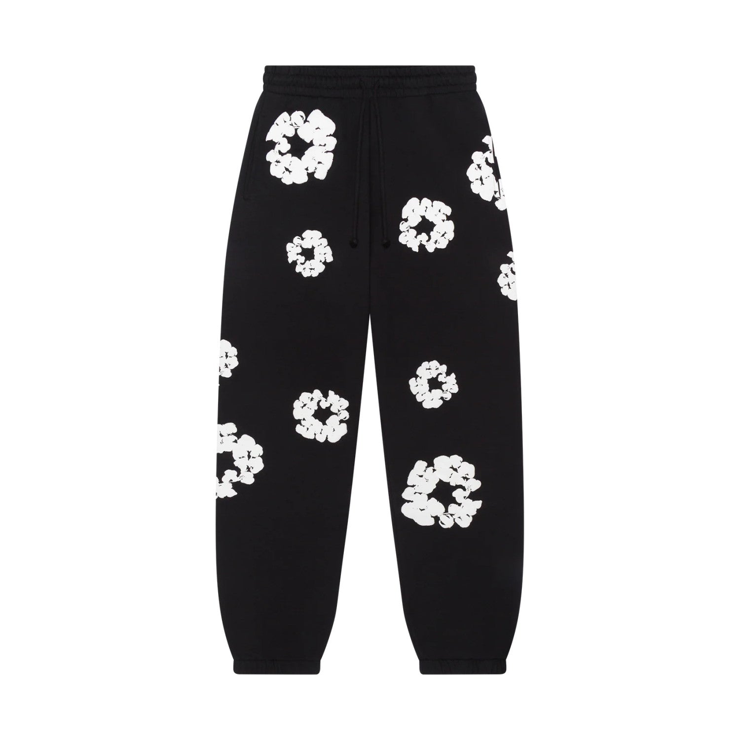 Denim Tears Men's And Women's Spring/fall Fashion Trend Solid Color Elastic Waist Tie Up Cotton Flower Foam Print American High Street Chic Brand Cuffed Sweatpants Long Pants #79536