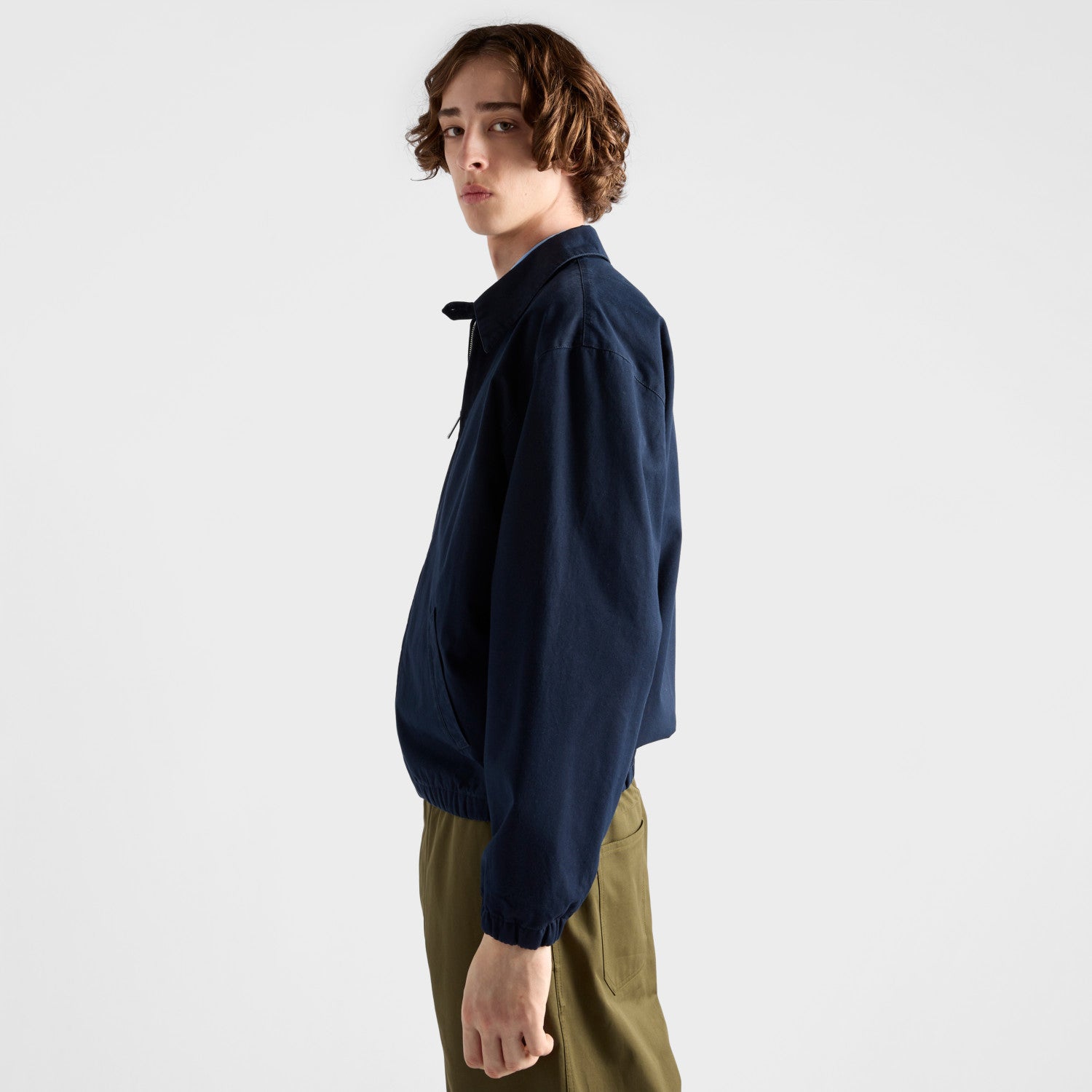 Prada Men's Spring/Fall Casual Fashion Solid-Color Collared Zipper Gentleman Style Cotton Jacket #79135