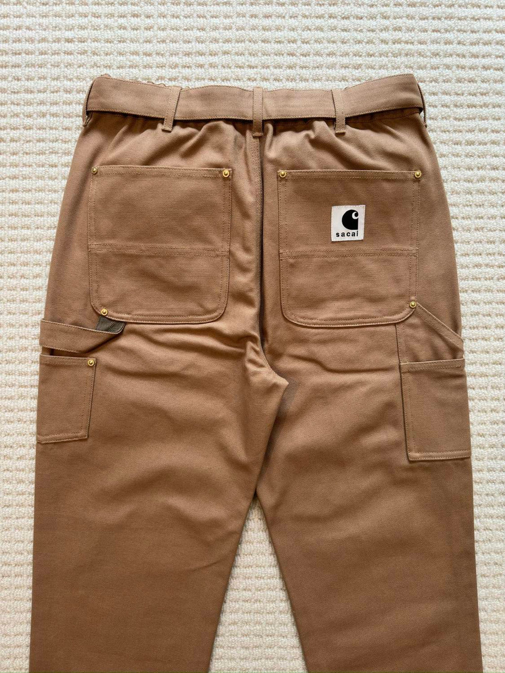Carhartt WIP x Sacai  Men's Spring/Fall Fashion Casual Solid Color Relaxed Straight Leg Pants Work Pants #78683