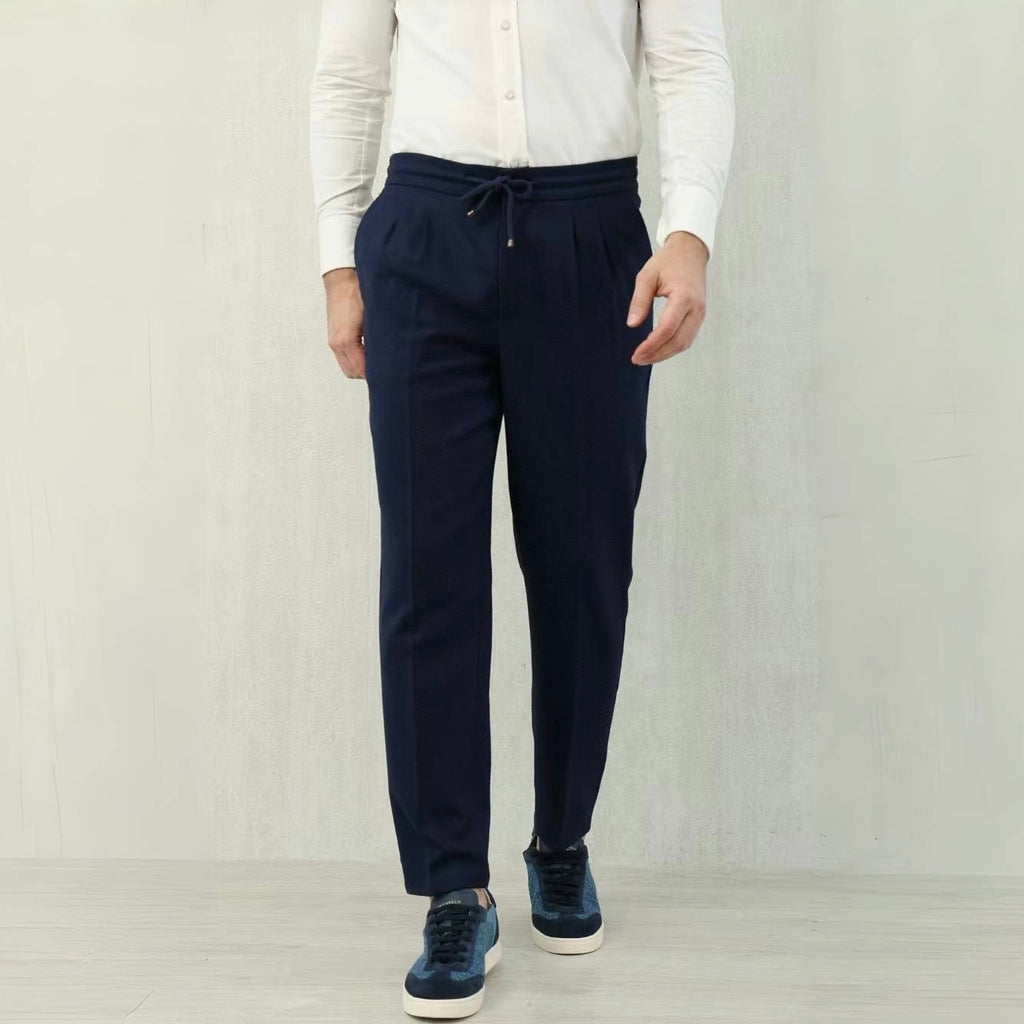 Brunello Cucinelli Men's Spring And Autumn Casual Drawstring Pants Fashion Trousers Loose Straight Comfortable Cotton Thin Trousers Ngvp #1469