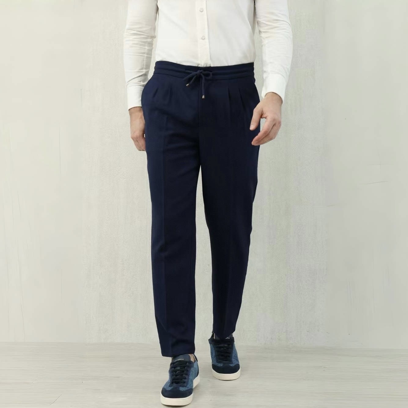 Brunello Cucinelli Men's Spring And Autumn Casual Drawstring Pants Fashion Trousers Loose Straight Comfortable Cotton Thin Trousers Ngvp #1469