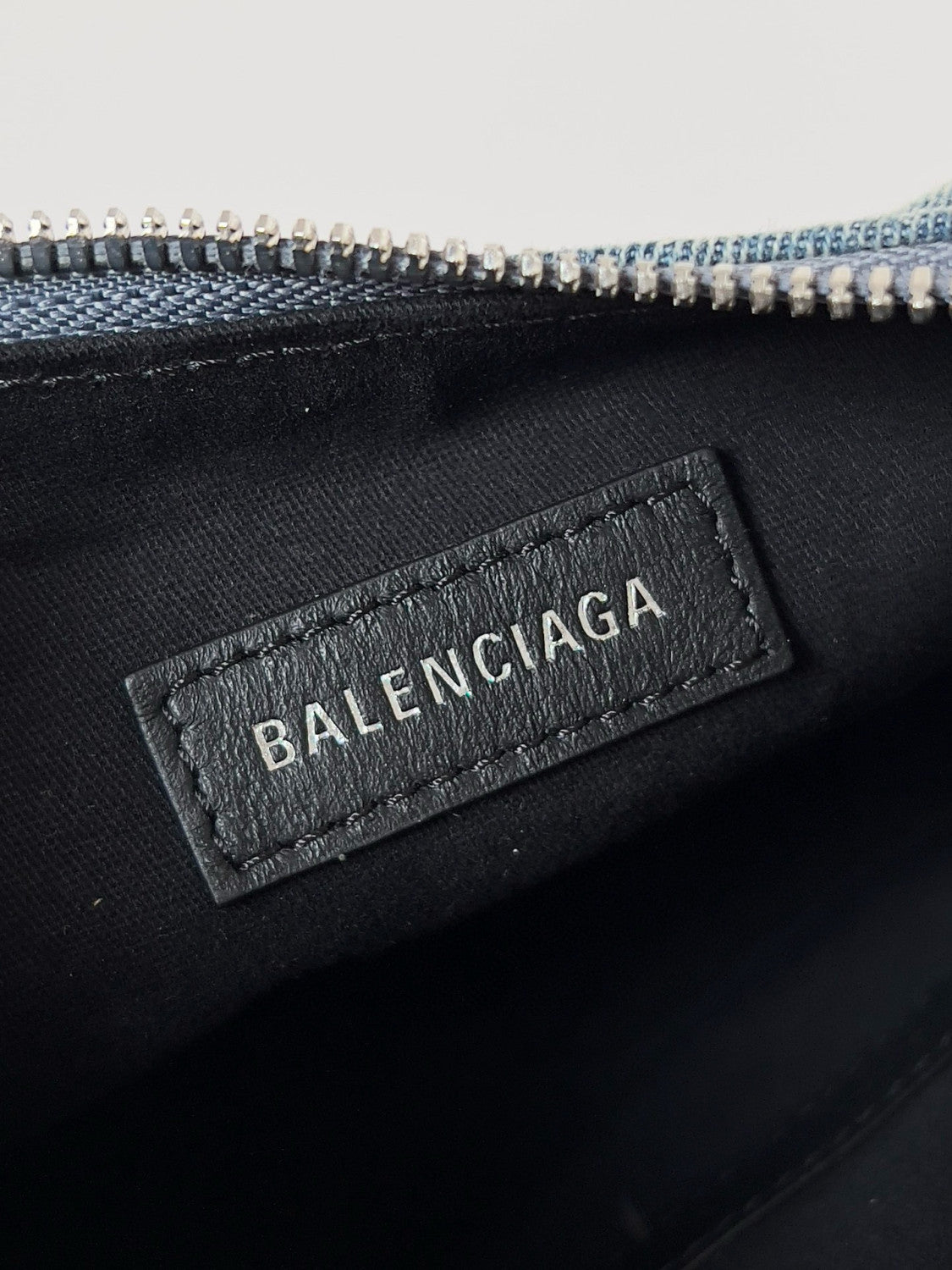 Balenciaga Le Cagole Women's Solid Colour Washed Worn Edge Adjustable Shoulder Strap Denim Shoulder Bag Armpit Bags #76769