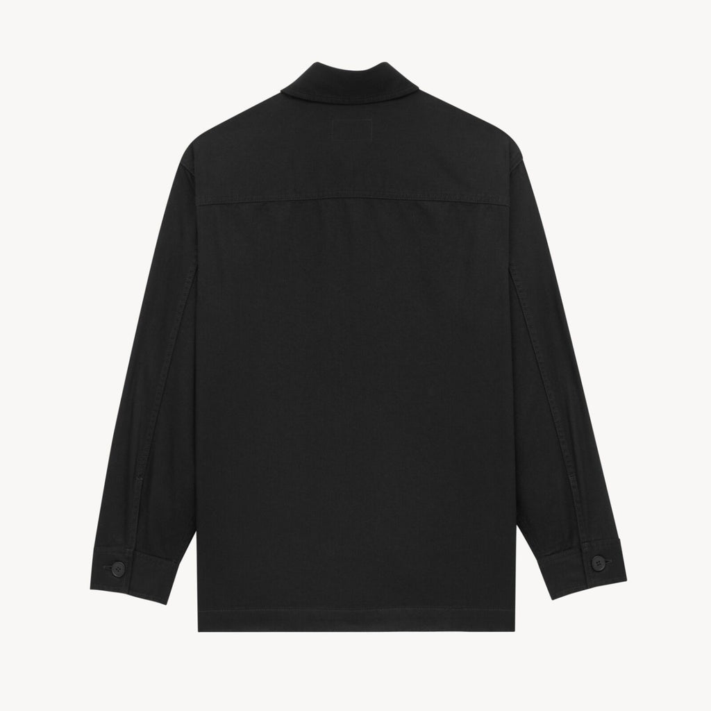 SAINT LAURENT  LE CASSANDR Men's Spring/Fall Fashion Casual Solid-Color Long-Staple Combed Cotton Collared Single-Breasted Long-Sleeve Embroidered Logo Shirt Jacket #78998
