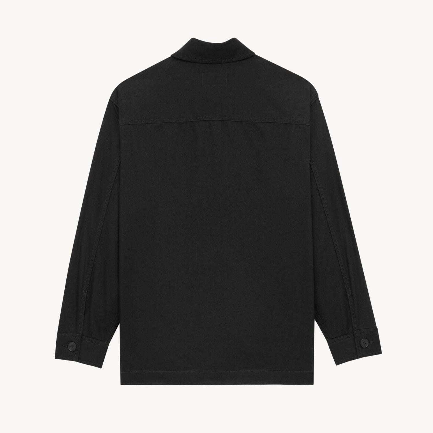 SAINT LAURENT  LE CASSANDR Men's Spring/Fall Fashion Casual Solid-Color Long-Staple Combed Cotton Collared Single-Breasted Long-Sleeve Embroidered Logo Shirt Jacket #78998