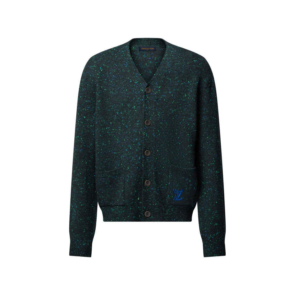 Louis Vuitton Men's Fall/Winter Fashion Casual V-Neck Single Button Loose Fit Relaxed Fit Cashmere Sweater Knit Cardigan #79415