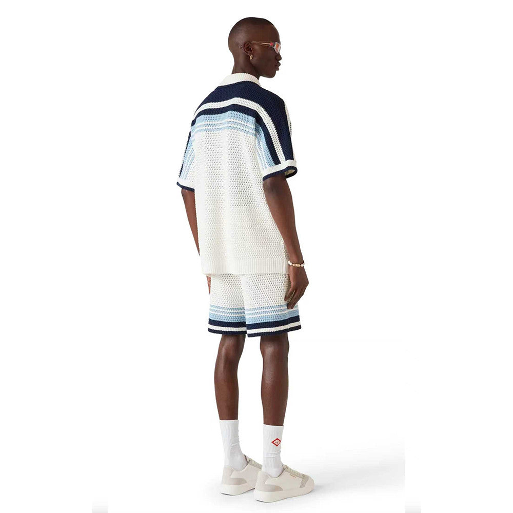 Casablanca Woven Striped Sweater Short-sleeved Shirt Shorts #335805