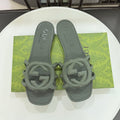 Gucci Women's Summer Double G Hollow out Square Head Flat Slippers Solid Color Casual Shoes #81341