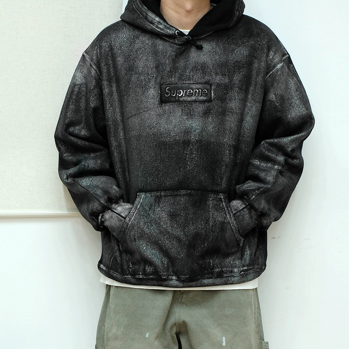 Supreme x MM6 Maison Margiela Men's And Women's Spring And Fall Paint Do Old Gradient Logo Hoodie Hooded Sweatshirt Casual Loose High Street Trend Tops  #71347
