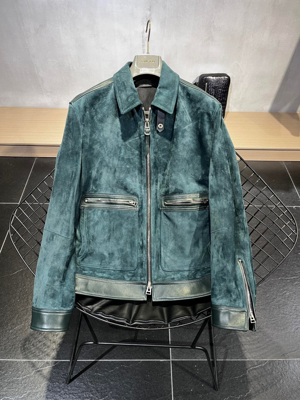 Tom Ford Suede Zip Lapel Jacket #96185