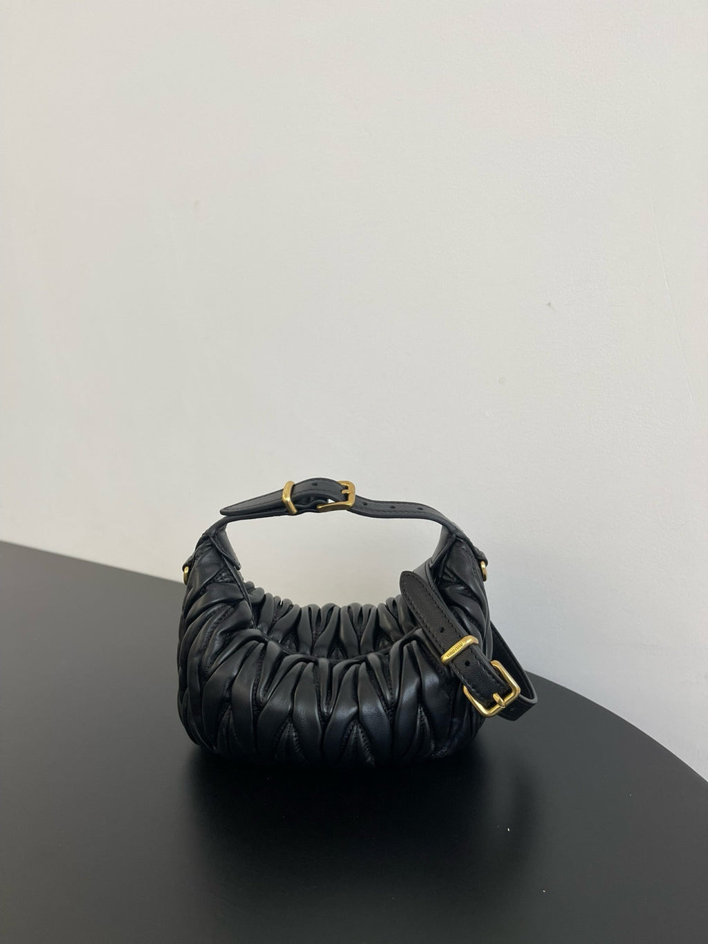MiuMiu Matelassé Nappa Soft Leather Makeup Bag Black #334668