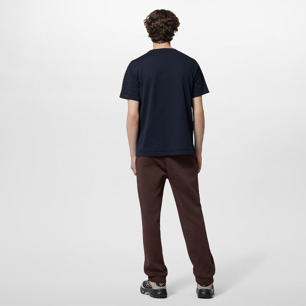 Louis Vuitton Men's Summer Solid Color Letter Printed Sleeve Cotton Round Neck Short Sleeve T-Shirt #76252
