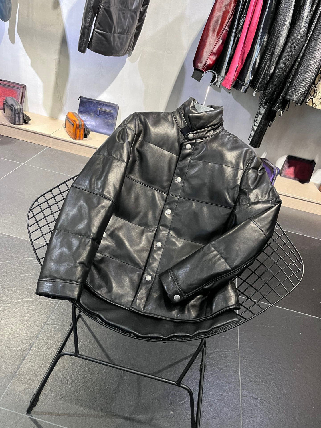 Tom Ford Leather Puffer Down Jacket Ngvp #6822
