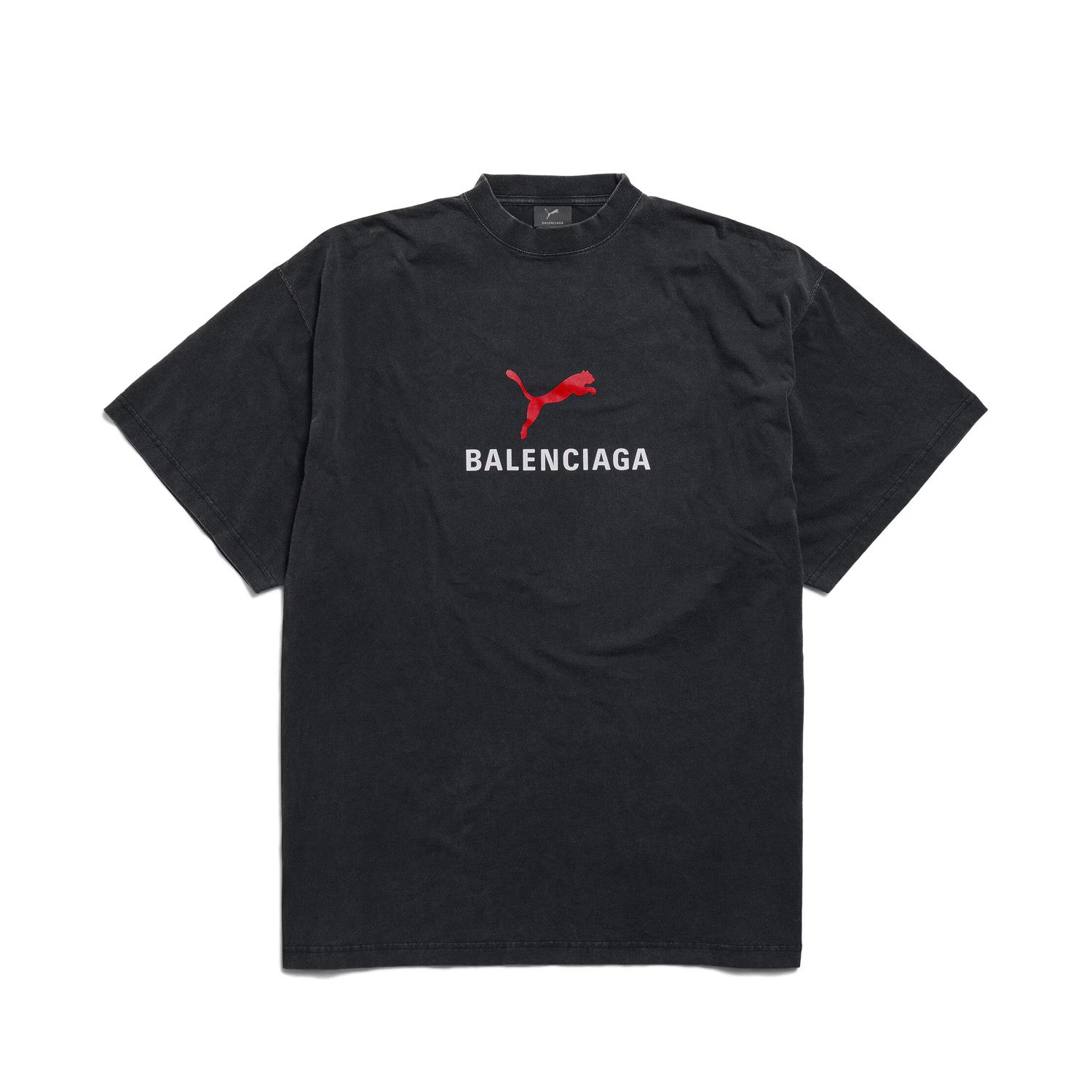 Balenciaga x Puma Men's Women's Summer Oversized Crew Neck Cotton Solid Color Short Sleeve T-Shirt #77853