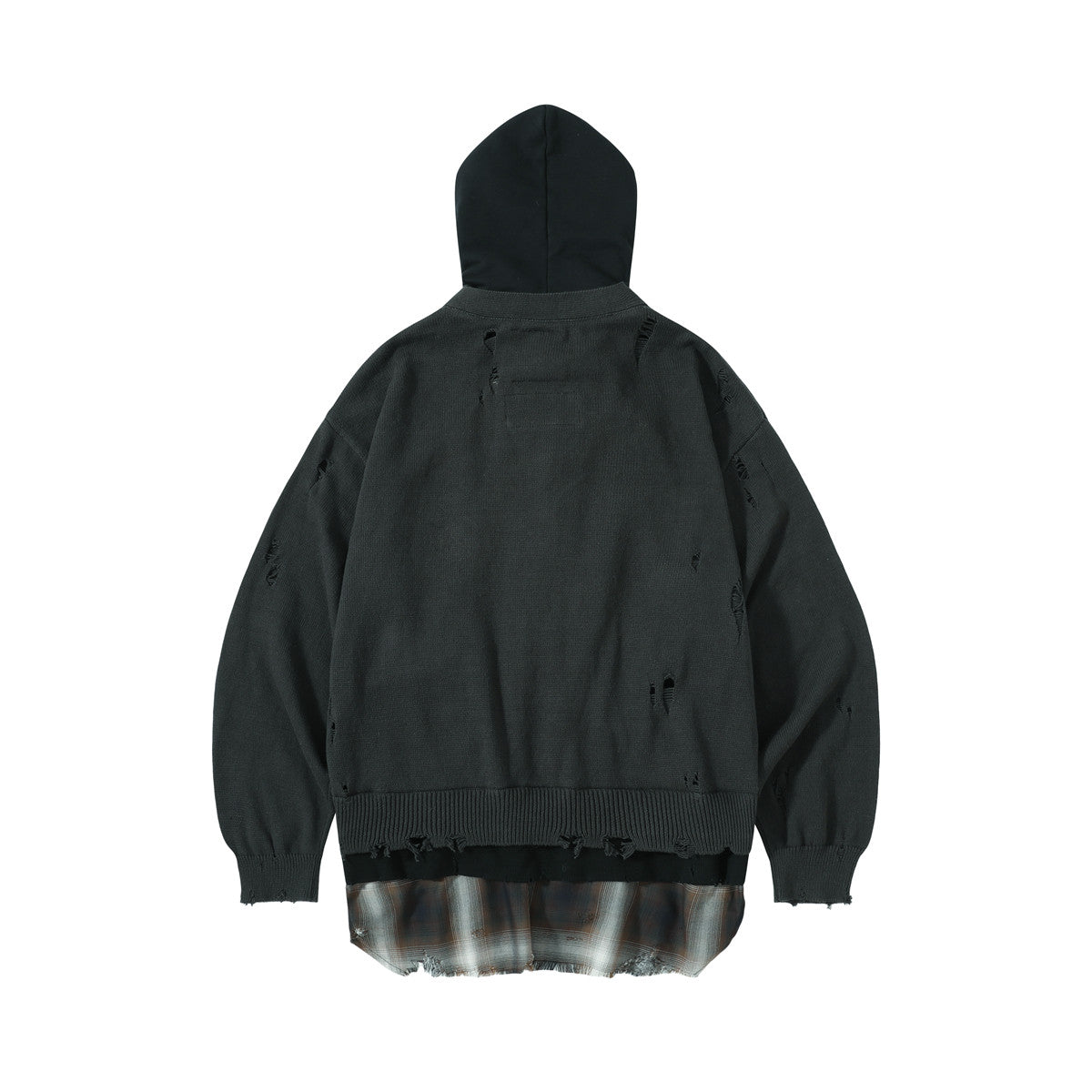 Maison Mihara Yasuhiro Spring/summer Fashion Casual Solid Color Hooded Zipper Embroidered Oversized Relaxed Patchwork Long Sleeve Knit Sweater Jacket #79498