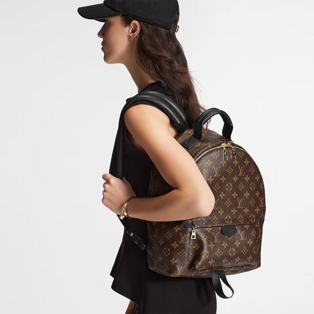 Louis Vuitton Women's Palm Springs Medium Shoulder Bag Logo Printed Zipper Closure Cowhide Backpack Solid Color Casual Bags #71874