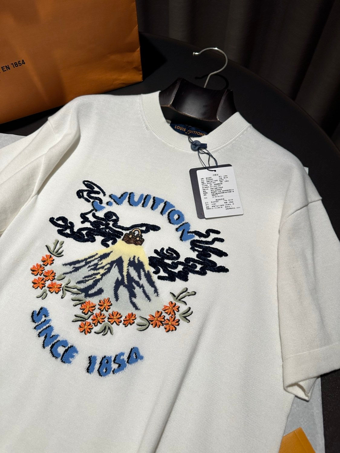Louis Vuitton Men's And Women's Summer Solid Color Fashion Casual Letter Print Embroidered Short Sleeve Round Neck T-Shirt #78217