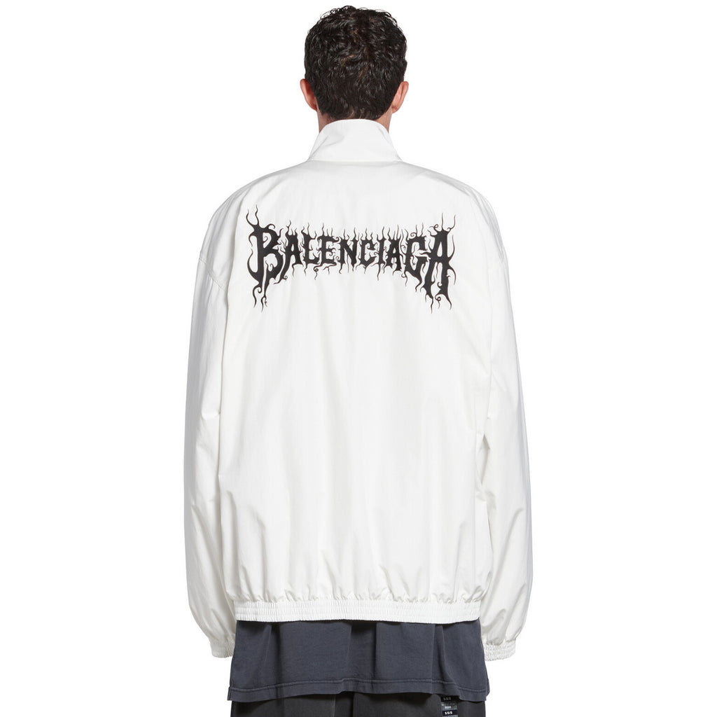 Balenciaga Men's And Women's Spring And Autumn Models Flame Letters Printing Solid Color High Collar Zipper Long Sleeve Jacket #98574