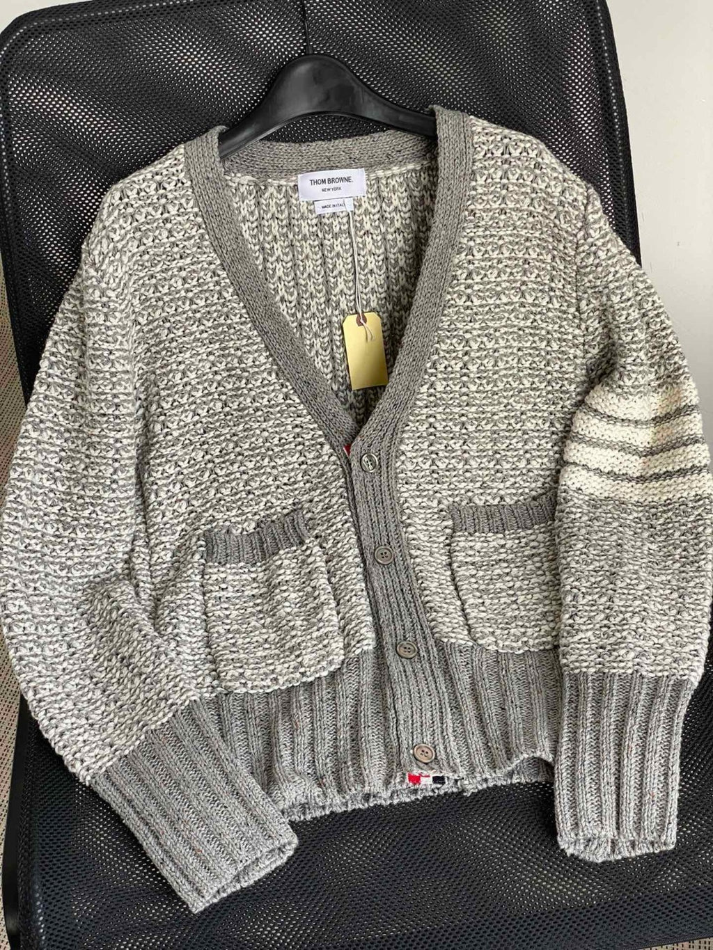 Thom Browne Men's Women's Autumn And Winter Solid Color Knit Long Sleeve Wool Cardigan Jacket Ngvp #9513