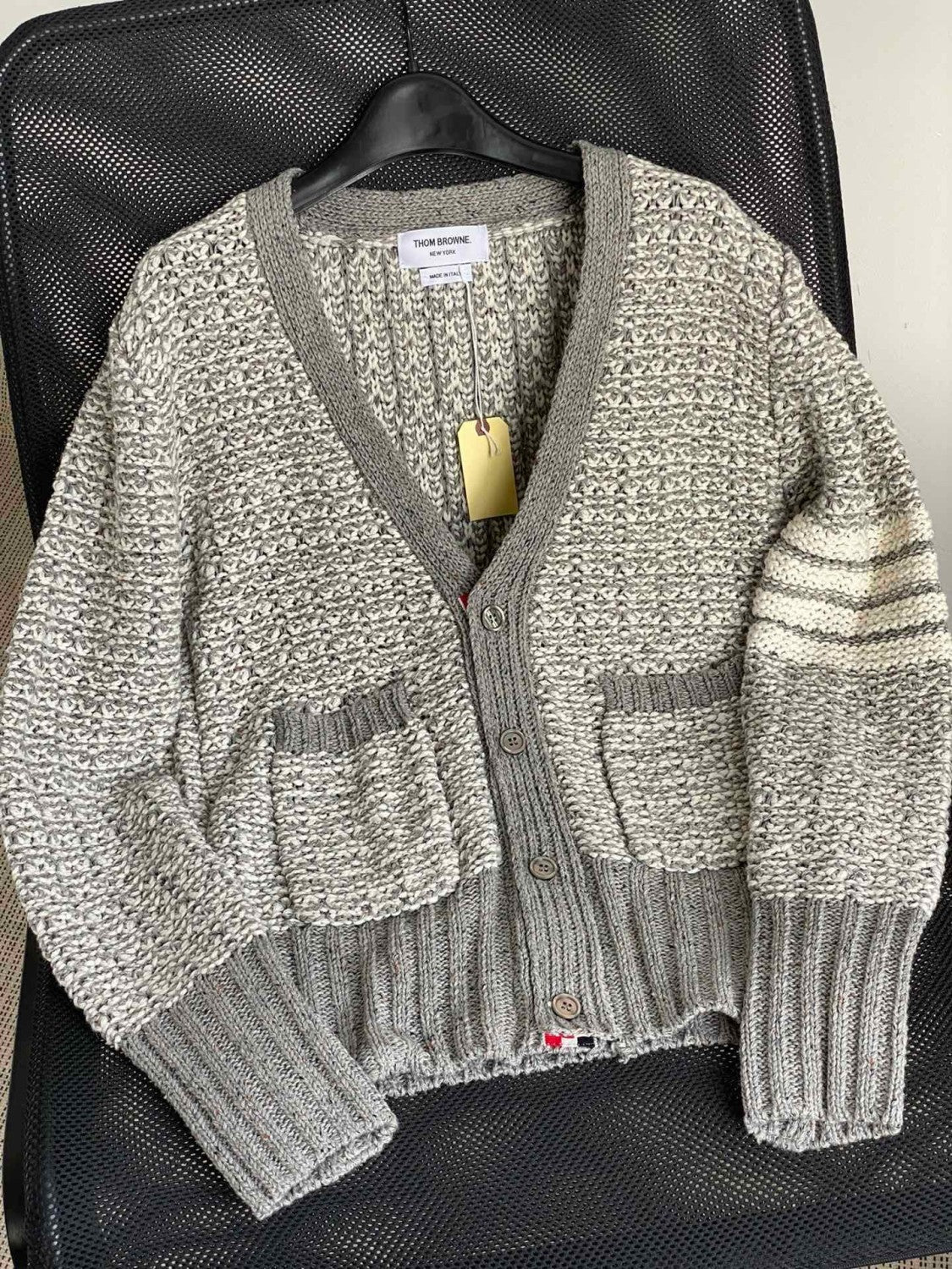Thom Browne Men's Women's Autumn And Winter Solid Color Knit Long Sleeve Wool Cardigan Jacket Ngvp #9513