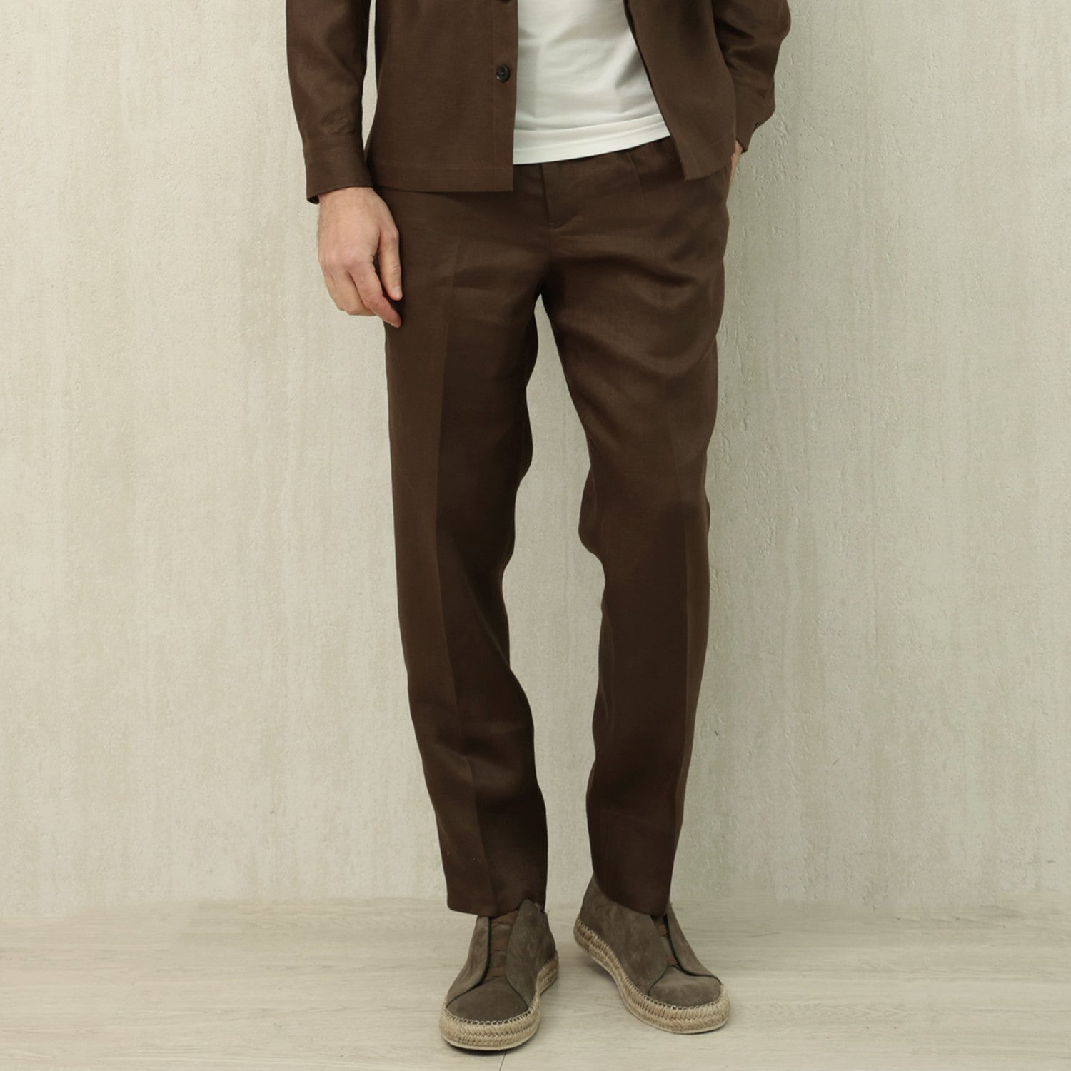Ermenegildo Zegna Oasi Lino Oasis Linen Trousers Men's Spring And Summer Fashion Casual Comfortable Straight Trousers  Pants Ngvp #1575