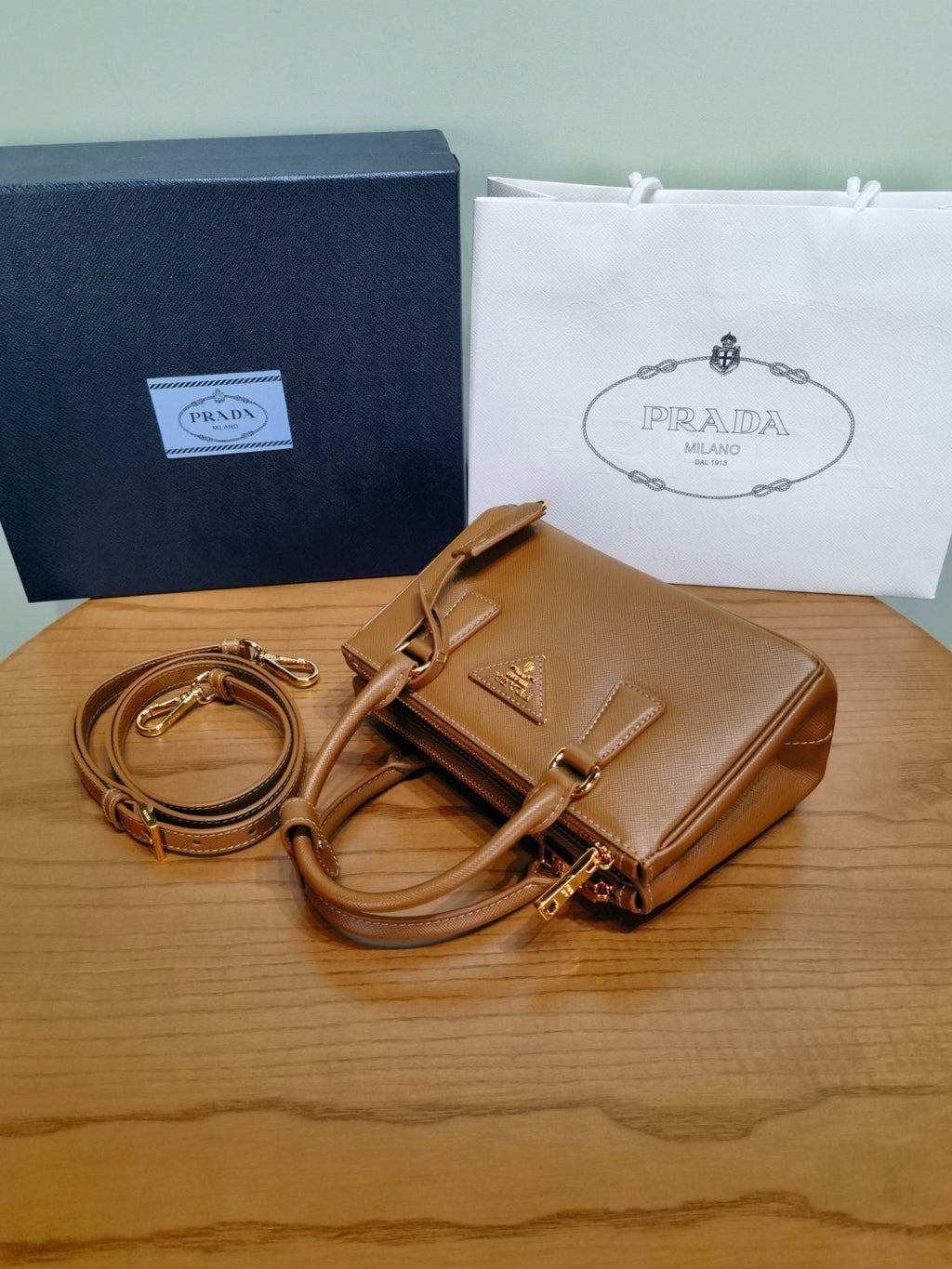 Prada Caramel Prada Galleria Mini Saffiano Leather Bag #333995