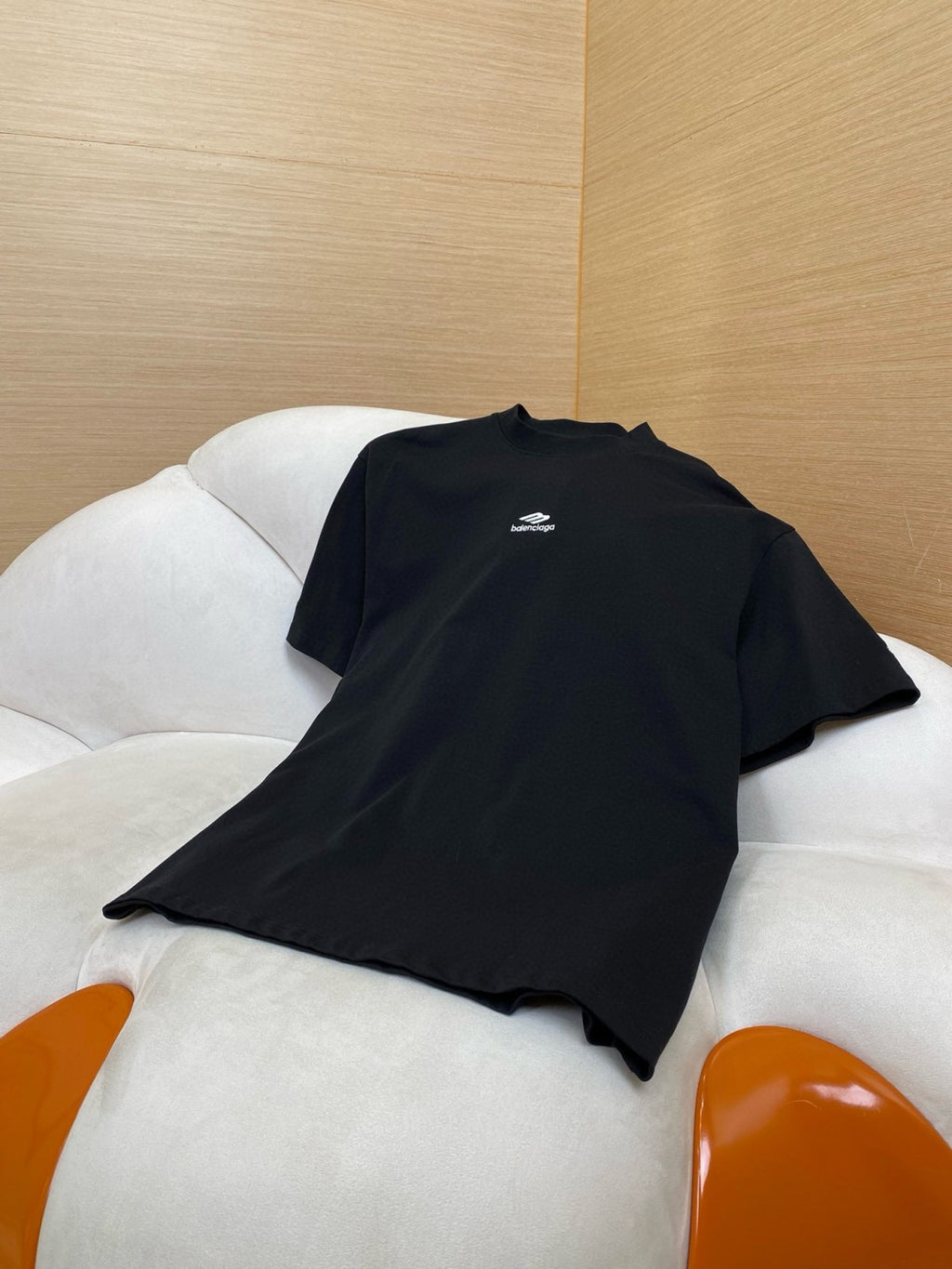 Balenciaga Men's And Women's Summer Solid Color Embroidered Logo Pattern Round Neck Cotton Short Sleeve T-shirt #74686