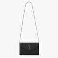 Saint Laurent Women's Classic Fashion Classic Cassandre Chain Wallet In Grain De Poudre Leather Logo Gold Chain Leather Shoulder Bag Crossbody Bag Bags Accessories 377828BOW021000 #78166
