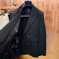Louis Vuitton Men's Fall And Winter Business High-end Tide Wool Double-breasted Blazer Top Wedding Suit Casual Pants Black Suit Set Ngvp #2443