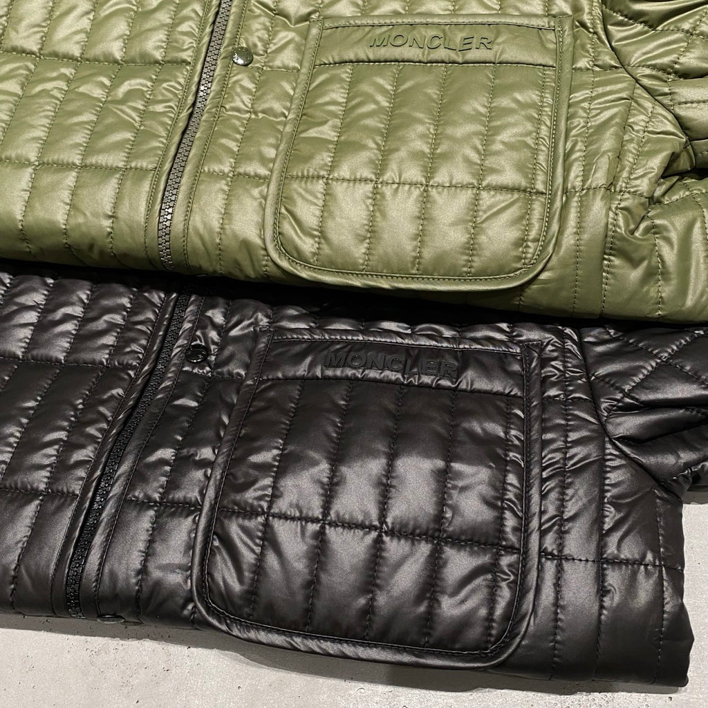Moncler Men's Winter Fashion Casual Lapel Zipper Minimalist Vertical Quilted Lightweight Cotton Outerwear  Jacket #79317