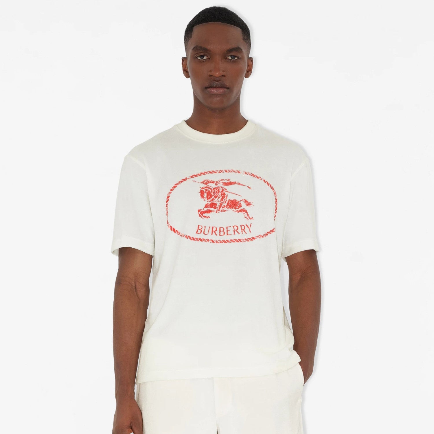 Burberry Men's Summer Knight Stamp Print Round Neck Cotton Loose Short Sleeve T-Shirt #77928