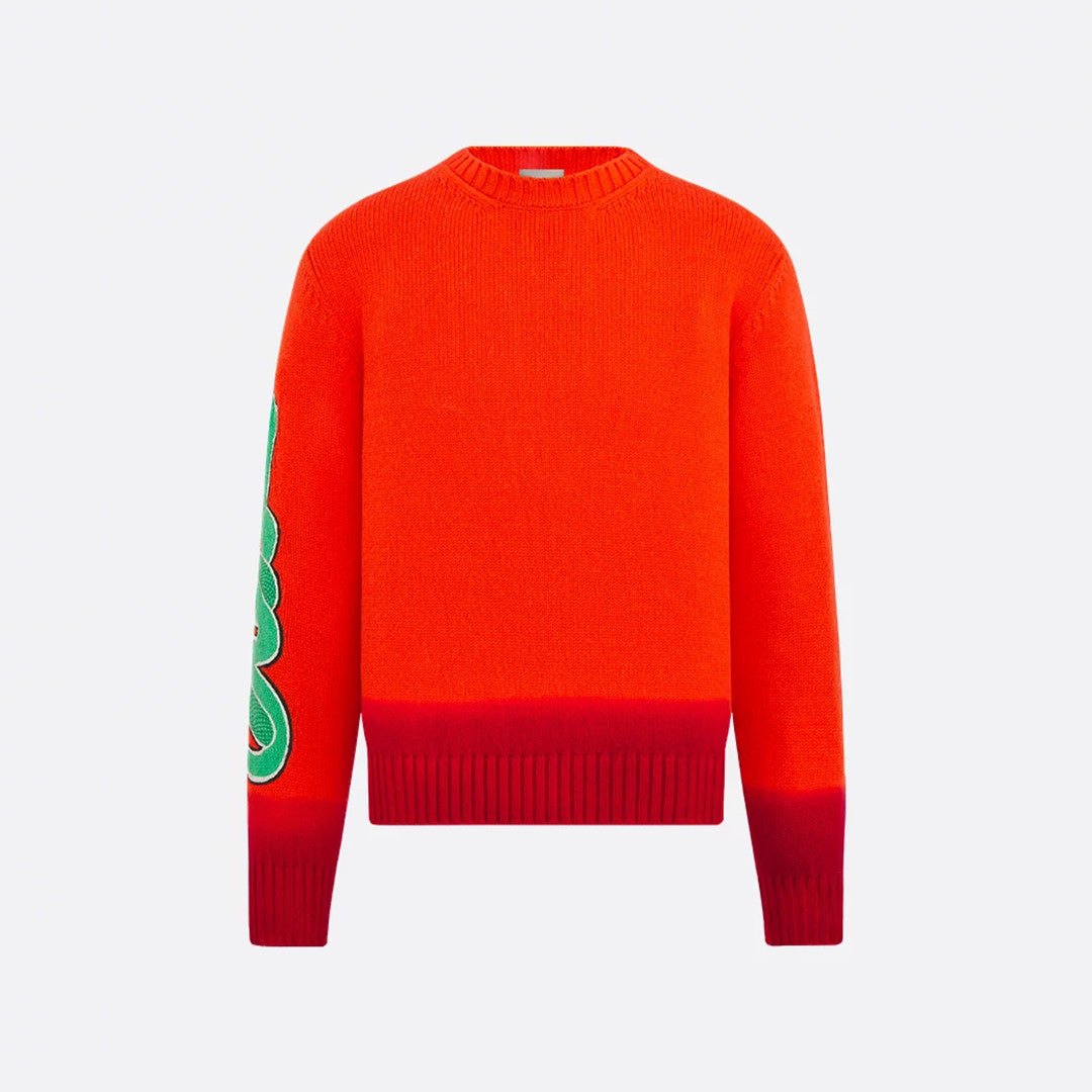 Dior Men's Dior And Kaws Sweater Spring. Fall And Winter Embroidered Crew Neck Gradient Long Sleeve Sweater #71836