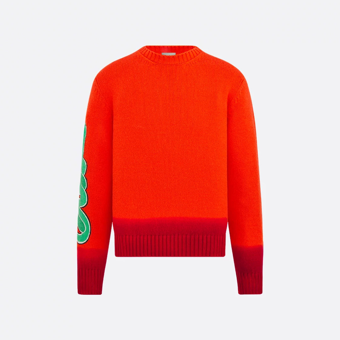 Dior Men's Dior And Kaws Sweater Spring. Fall And Winter Embroidered Crew Neck Gradient Long Sleeve Sweater #71836