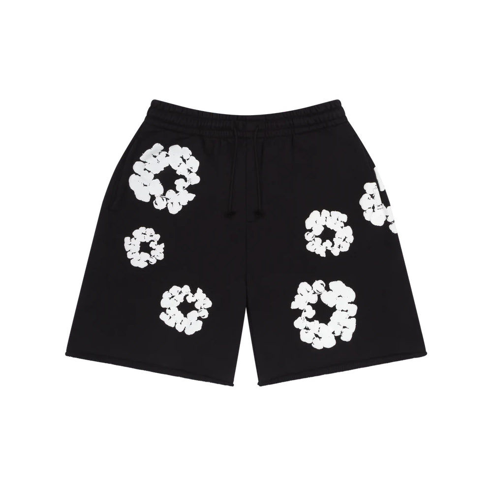 Denim Tears Men's And Women's Summer Fashion Casual Solid-color Printed Pattern Waist Elastic Drawstring Loose Fit Relaxed Shorts #79534