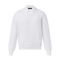 Louis Vuitton Men's Autumn/Winter White Lapel Knit Sweater LV Damier Wool Blend Pullover #97613