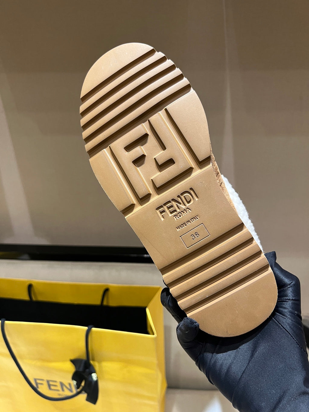 Fendi Sabot Leather Brown #335705