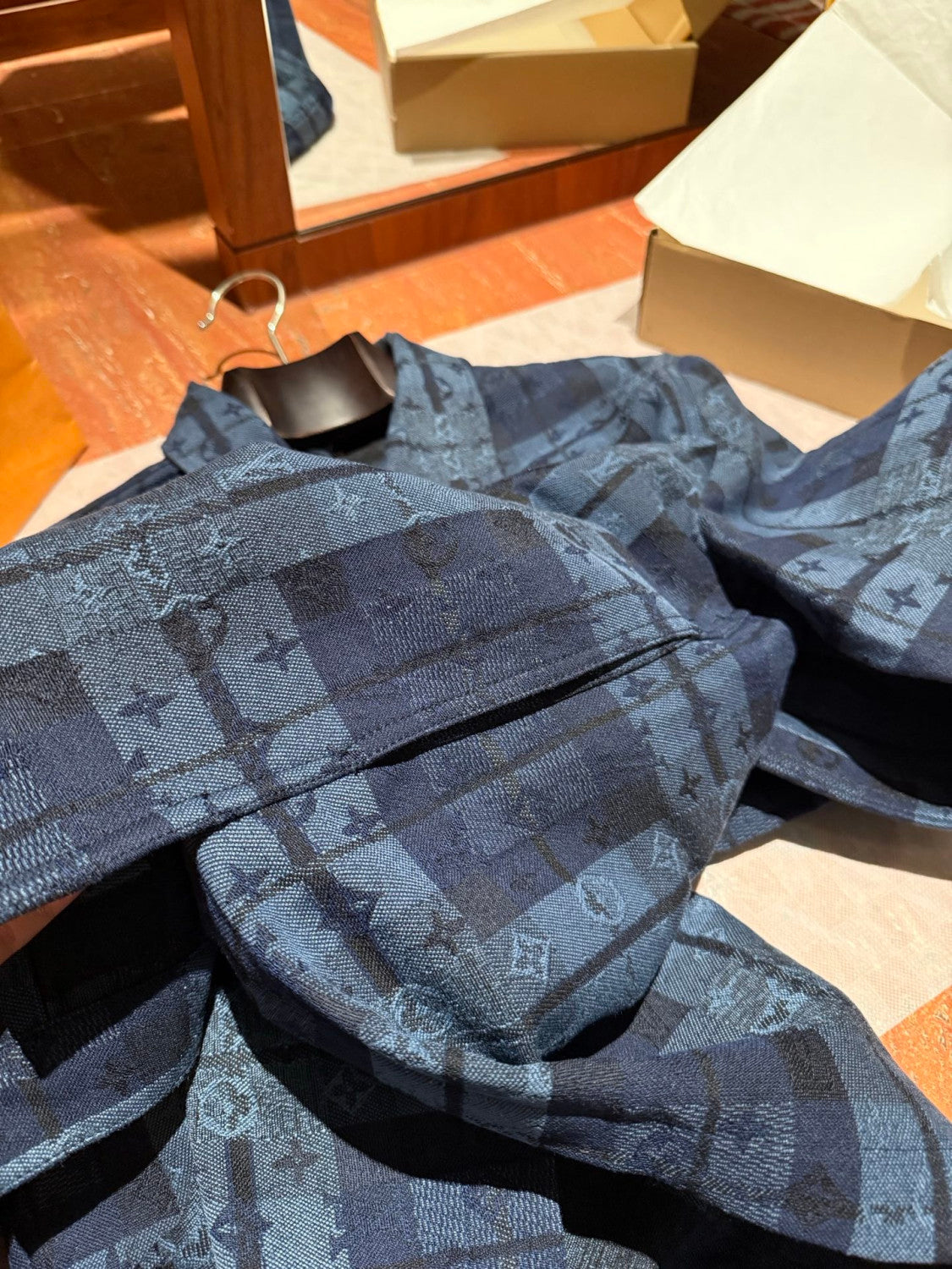 Louis Vuitton Monogram Tartan Denim Overshirt #334103
