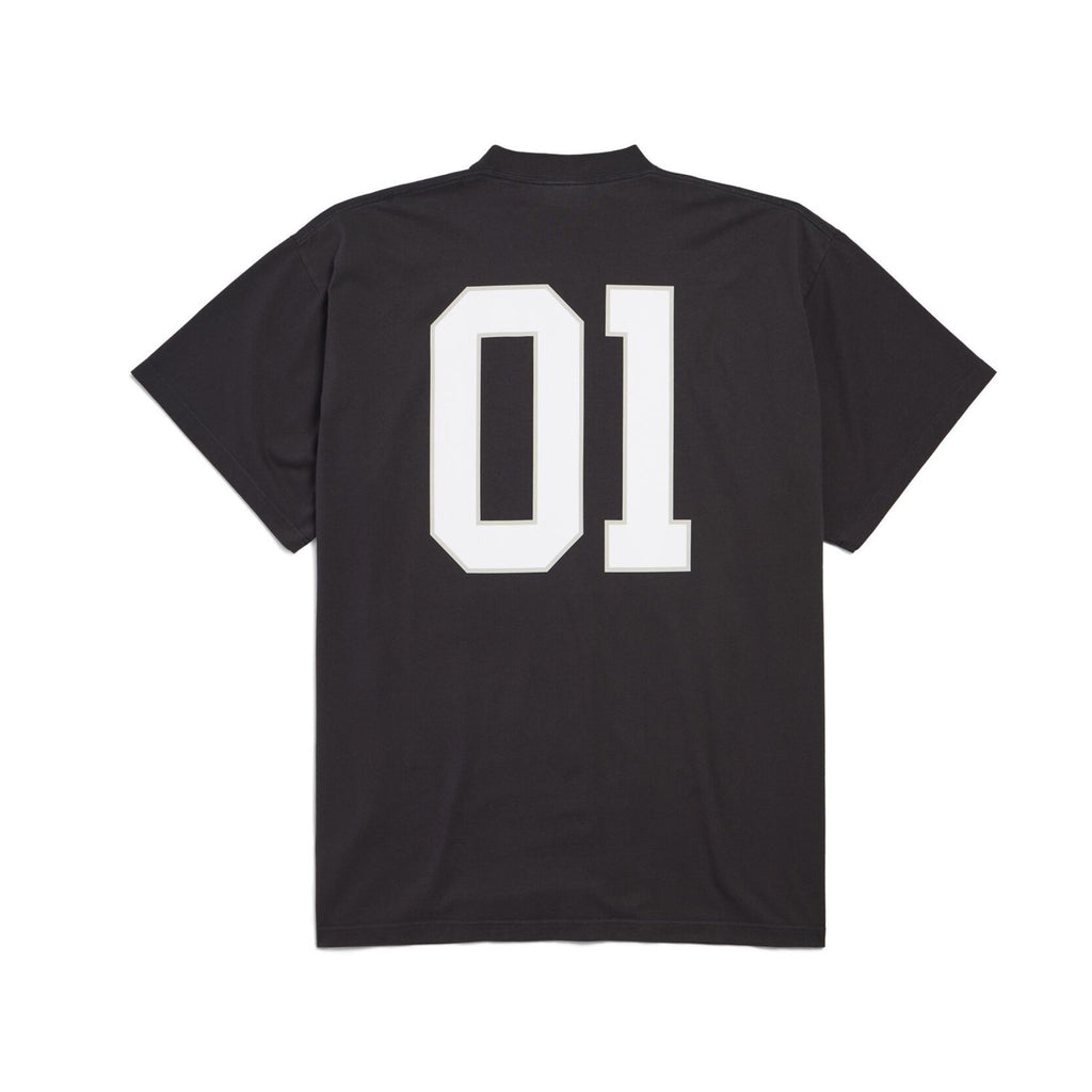 Balenciaga Basketball Series Men's Black And White Retro Plain Knit Silhouette T-shirt 01 Jersey High Street Trendy Short Sleeve Round Neck Loose T-shirt #71857