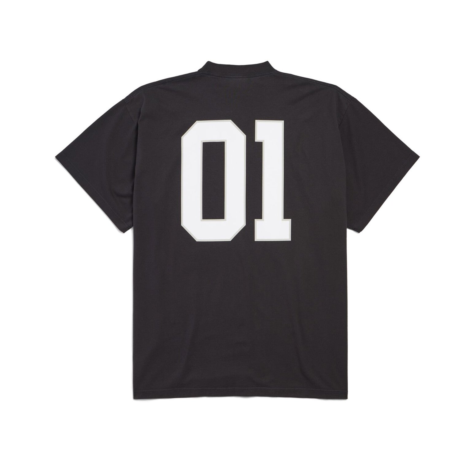 Balenciaga Basketball Series Men's Black And White Retro Plain Knit Silhouette T-shirt 01 Jersey High Street Trendy Short Sleeve Round Neck Loose T-shirt #71857