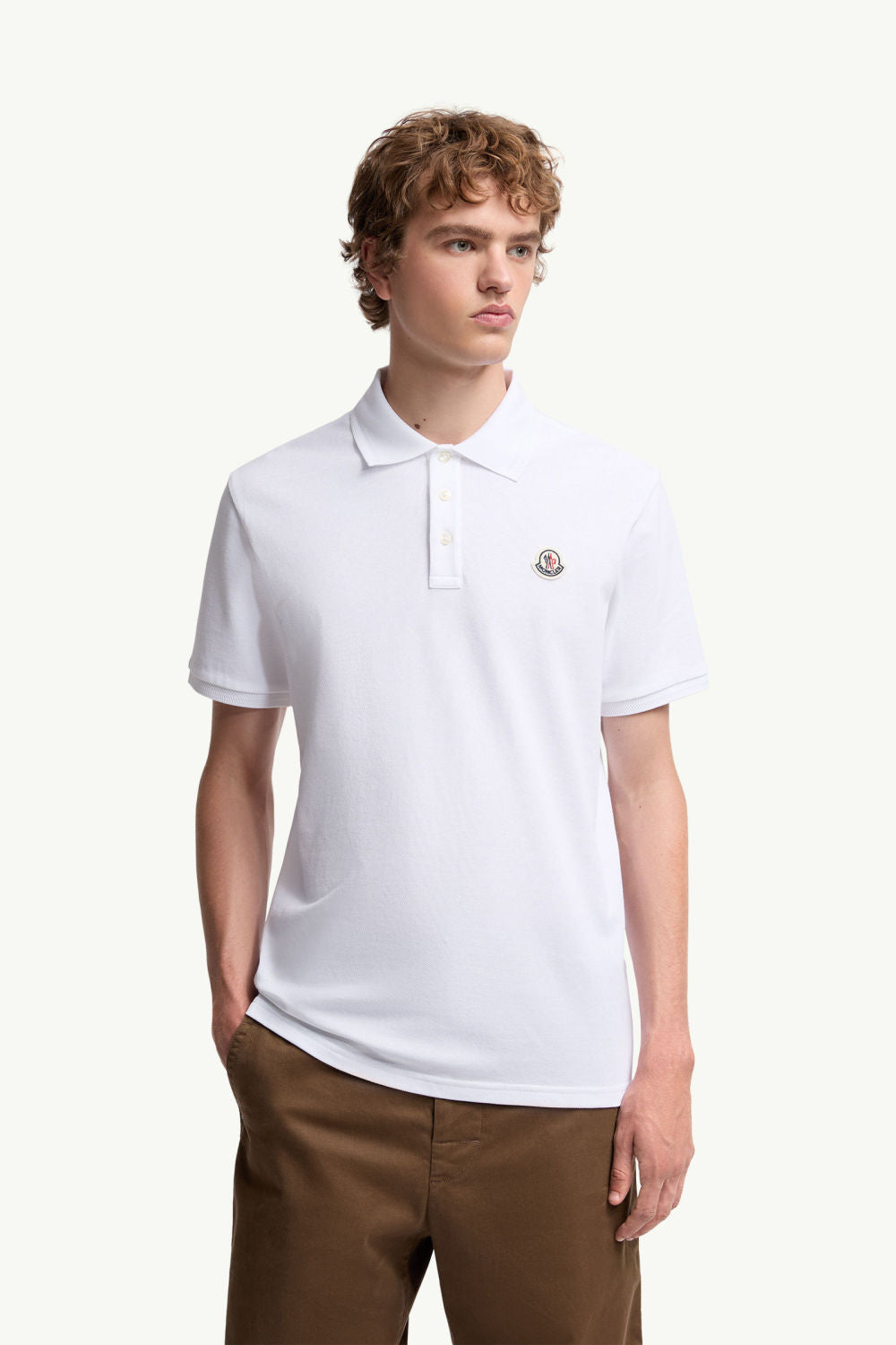 Moncler Black Logo Patch Cotton Piquet Polo Shirt Polos T-shirts #375497