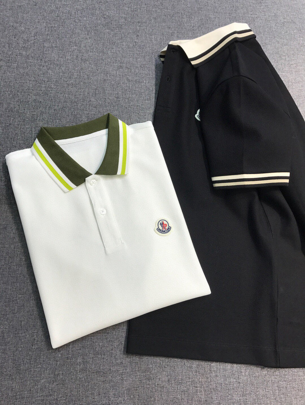 Moncler Men's Summer Embroidered Letter Print Polo Neck Solid Color Short Sleeve T-Shirt #76714