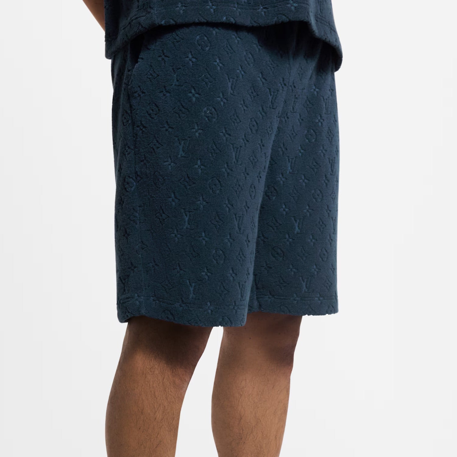 Louis Vuitton Men's Summer Solid Color Letter Print Cotton Terry Cloth Drawstring Shorts #77875