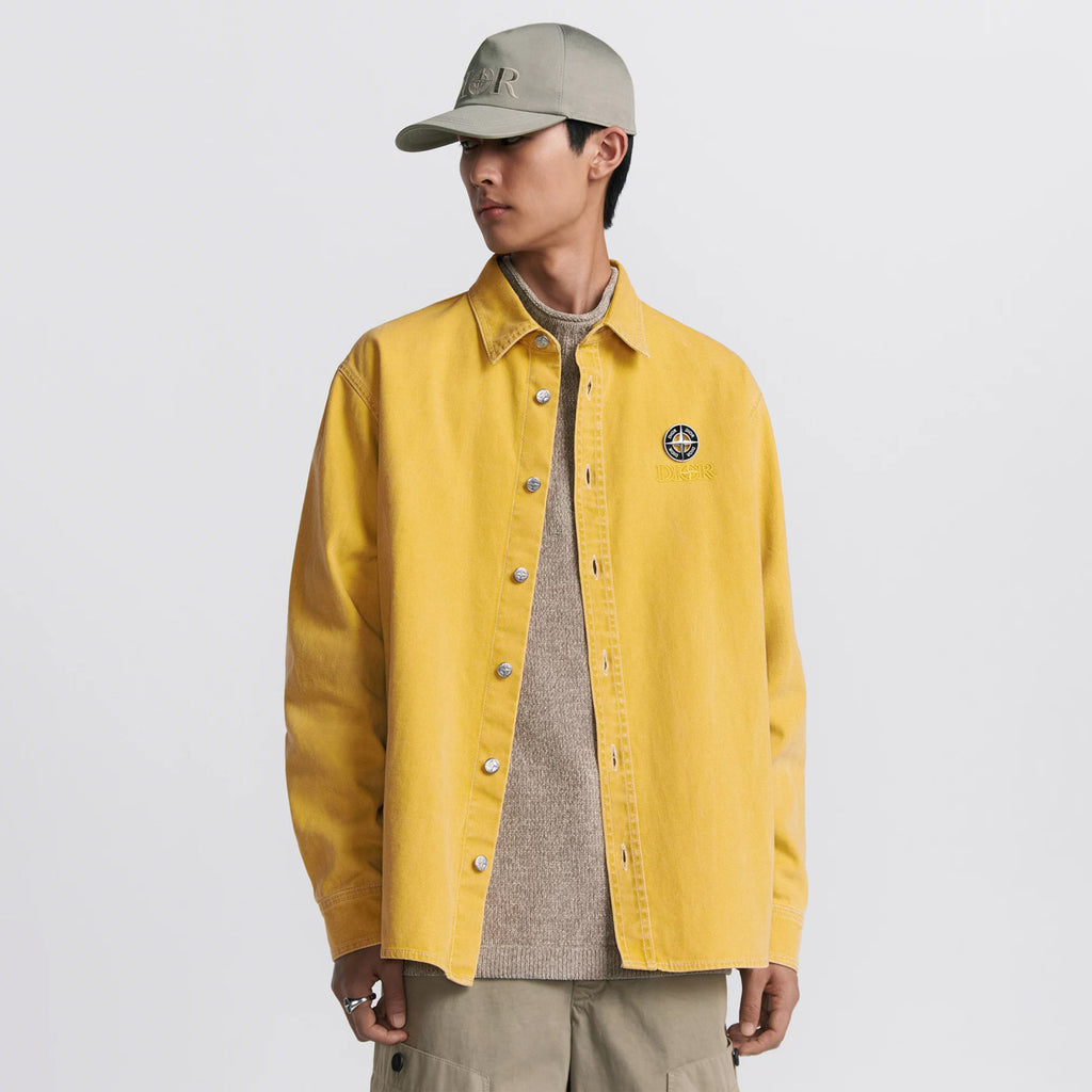 Dior And Stone Island Men's Jacket Shirt Embroidered Logo Lapel Single-breasted Fashion Casual Shirt  #71491