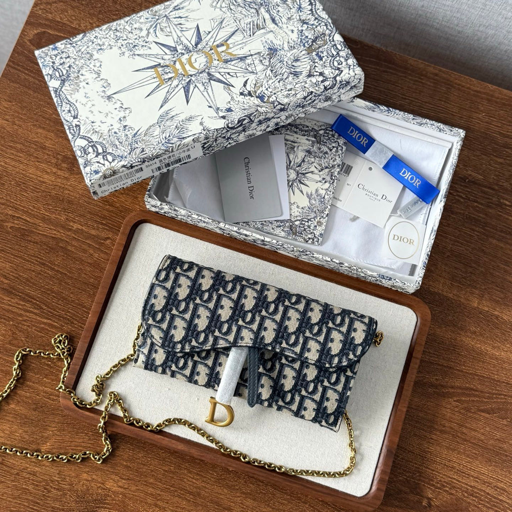 Dior Women's Fashion Classic Oblique Printed Embroidered Leather Saddle Chain Handbag Shoulder Bag Crossbody Bag Bags S5614CTZQ_M928 #78438
