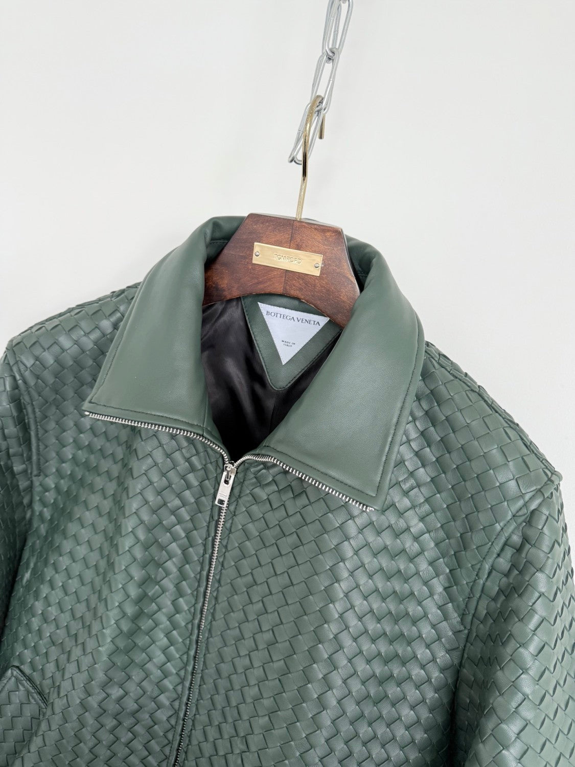 Bottega Veneta Men's And Women's Fall/Winter Fashion Casual Solid Color Hand Knitted Sheepskin Suede Zipper Jacket #78925