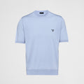 Prada Men's Spring/Summer Solid Color Logo Embroidery Superfine Wool Crew Neck Short Sleeve Sweater #98319