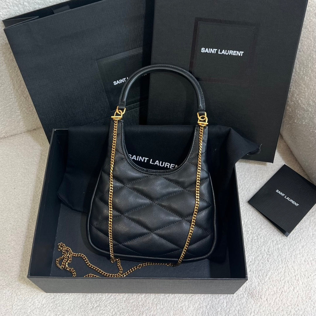 SAINT LAURENT Women's Fashion Sade Hobo Lambskin Shoulder Bag Exquisite Pure Color Casual Handbag Bag #71875