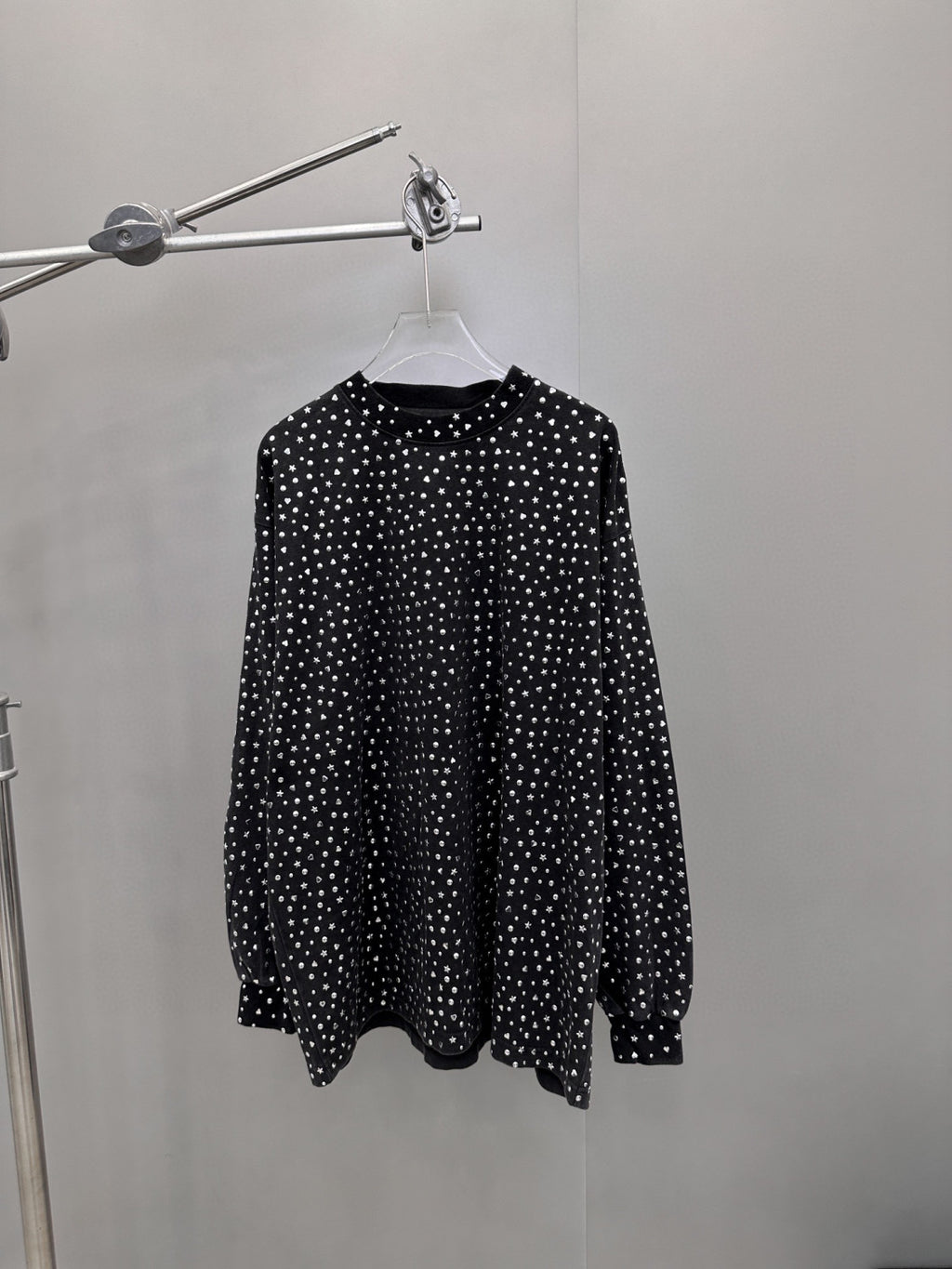 Balenciaga Men's Women's Spring and Autumn Cotton Printed Vintage Washed Loose Long Sleeve T-Shirt Ngvp #7134
