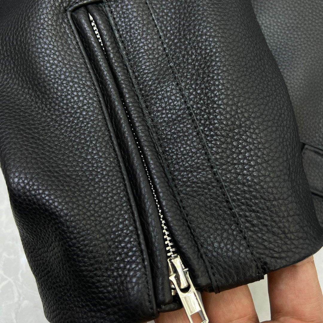 Vetements Black Short Sleeved Leather Jacket #21919
