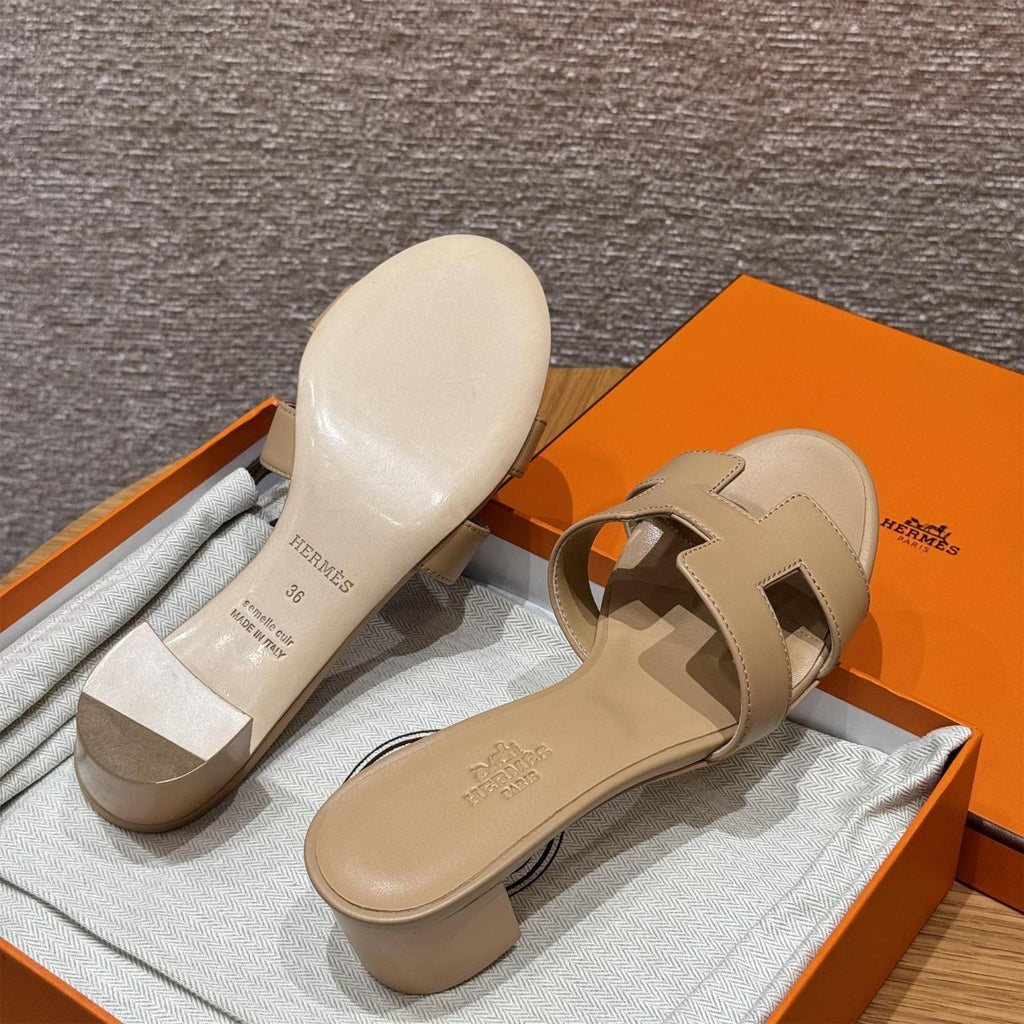 Hermes Oasis Women's Summer Solid Colour One Stirrup High Heel Slipper Shoes #76933